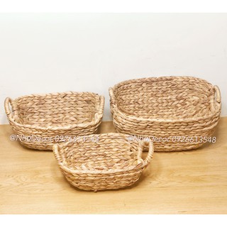Giỏ lục bình đa năng hình thuyền đựng trái cây, khăn lông, trang trí decor, hàng thủ công Việt Nam xuất khẩu