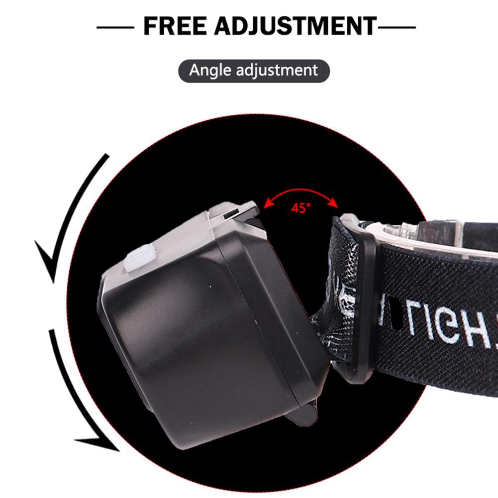 Head Lamp Waterproof White Led Black Flashlight Headlight Headlamp Torch