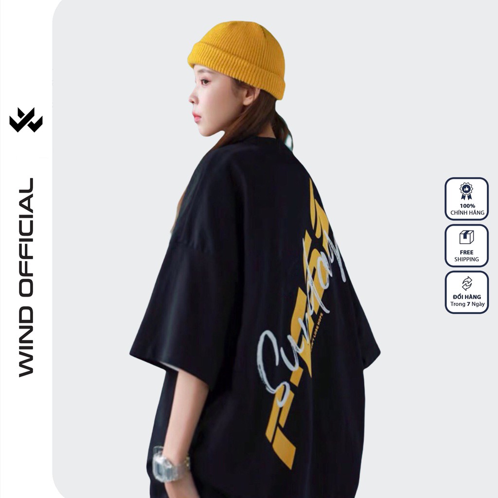 Áo thun tay lỡ WIND phông unisex form rộng SunDay nam nữ cotton ulzzang oversize