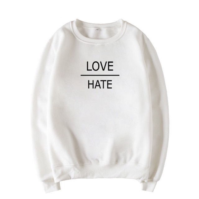 ÁO NỈ SWEATER ĐÔI NAM NỮ DÀI TAY NAM NỮ  LOVE HATE MÃ AD08