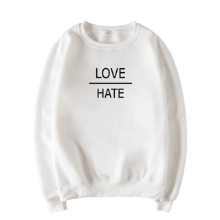Áo nỉ sweater đôi nam nữ dài tay nam nữ love hate