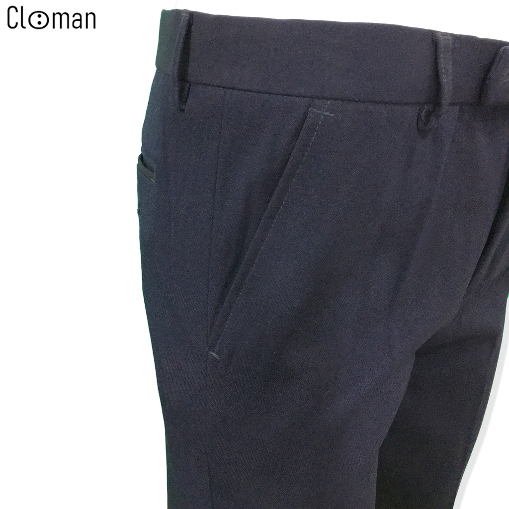 Quần Tây Học Sinh Nam Xanh Đen CLOMAN Có Bigsize Ống Suông Vải Cao Cấp QD005