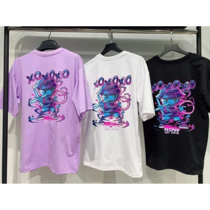 Áo Thun Tay Lỡ UNISEX Dành Cho Nam Và Nữ Màu Hồng Và Đen