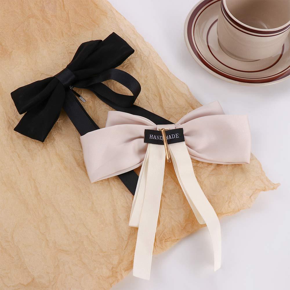 Kẹp Tóc Đuôi Ngựa Bằng Satin Đính Nơ Lớn Kiểu Vintage Ngọt Ngào WMES15H Cho Bạn Gái