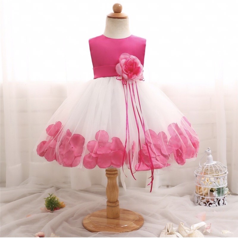 Đầm Công Chúa Phối  Ren Hoa Thiết Kế Xinh Yêu... Cho Bé Từ 0-02Tuổi.