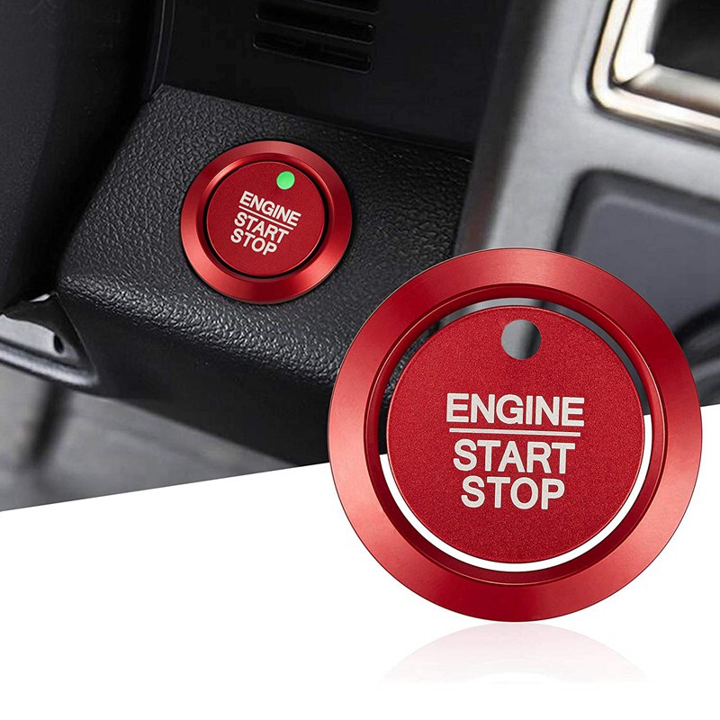 Car Engine Start Stop Button Cover Trim for Ford F-150 F150 XLT,Red