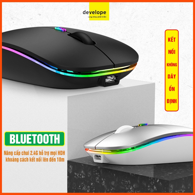 Chuột không dây cute  sạc điện DEVELOPE Inphic M1P dòng silent pin sạc 1 lần dùng 4 tuần cho máy tính laptop pc