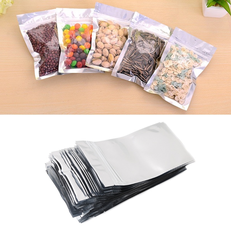 Set 50 Túi Lá Nhôm Bạc 8.5x14cm Chống Rò Rỉ Tiện Dụng