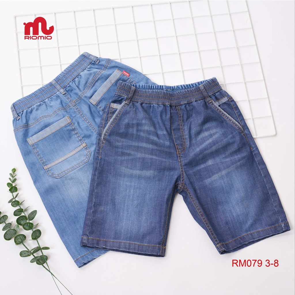 Quần đùi bò bé trai RIOMIO,Quần bò bé trai hàng xuất khẩu vải cotton co dãn cao cấp