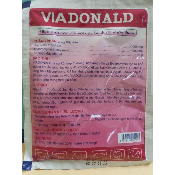 1 gói Via Donald ViaDonald 100 gram gà rù, gà toi