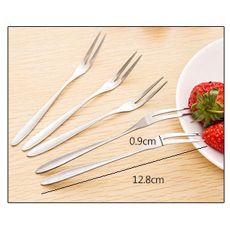 Dĩa Hoa Quả Cao Cấp - Nĩa Xiên Trái Cây Tráng Miệng Chất Liệu Inox Sáng Bóng Bền Đẹp