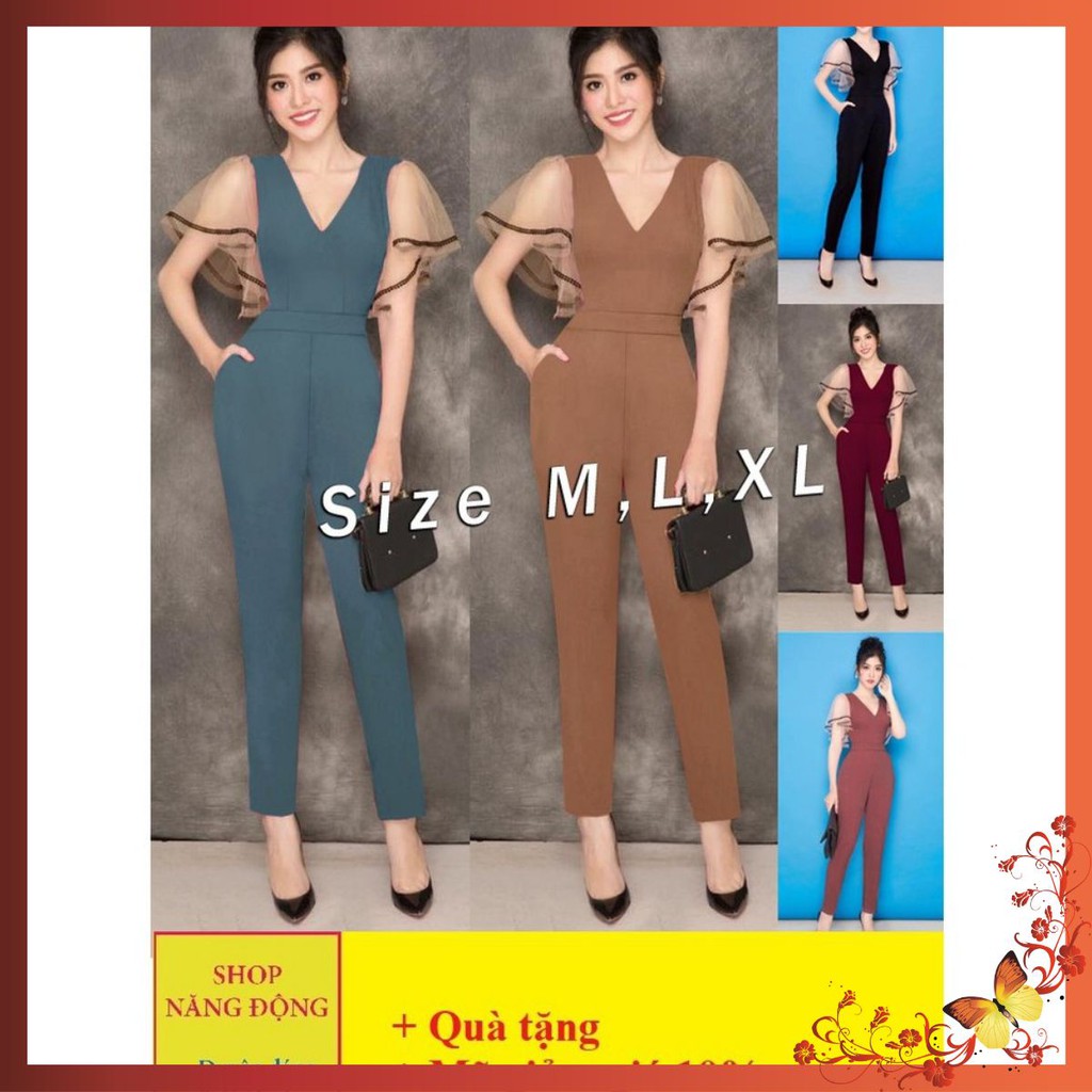 [Mã JUMDEP10K GIẢM NGAY 10k] Bộ Jum Đẹp [FREESHIP] Jumpsuit dài tay cánh tiên phối lưới TJ926