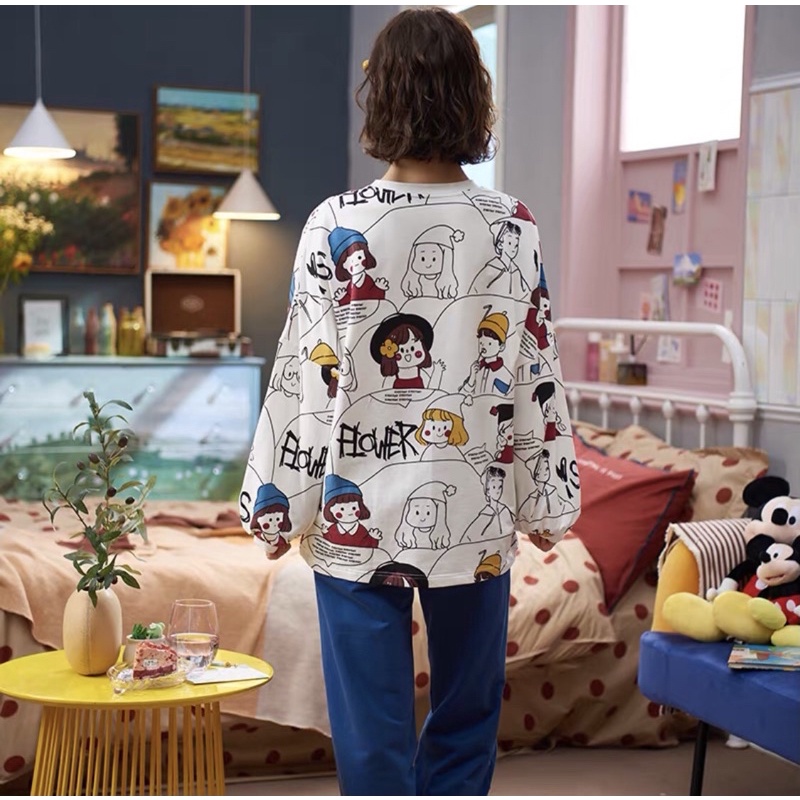 🥬XẢ HÀNG🥬ĐỒ BỘ NỮ DÀI TAY IN HÌNH CÔ GÁI🥬ĐỒ BỘ THU ĐÔNG NỮ DỄ THƯƠNG🥬 | BigBuy360 - bigbuy360.vn