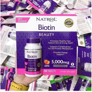 Viên  uống Mọc tóc Natrol Biotin Beauty  của My 250 viên của Mỹ 🇦🇹🇦🇹 Cam kết chính hãng
