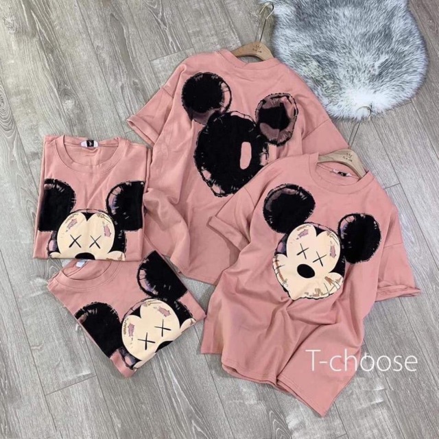 Áo phun from giấu quần nữ - áo phông mickey hồng pastel SIÊU HOT🌸