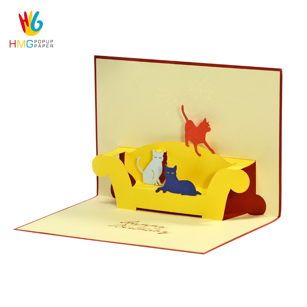 Thiệp Sinh Nhật 3D HMG Pop-up Card For Birthday, Thiết Kế Độc Đáo Tạo Bất Ngờ, Size 10x15cm