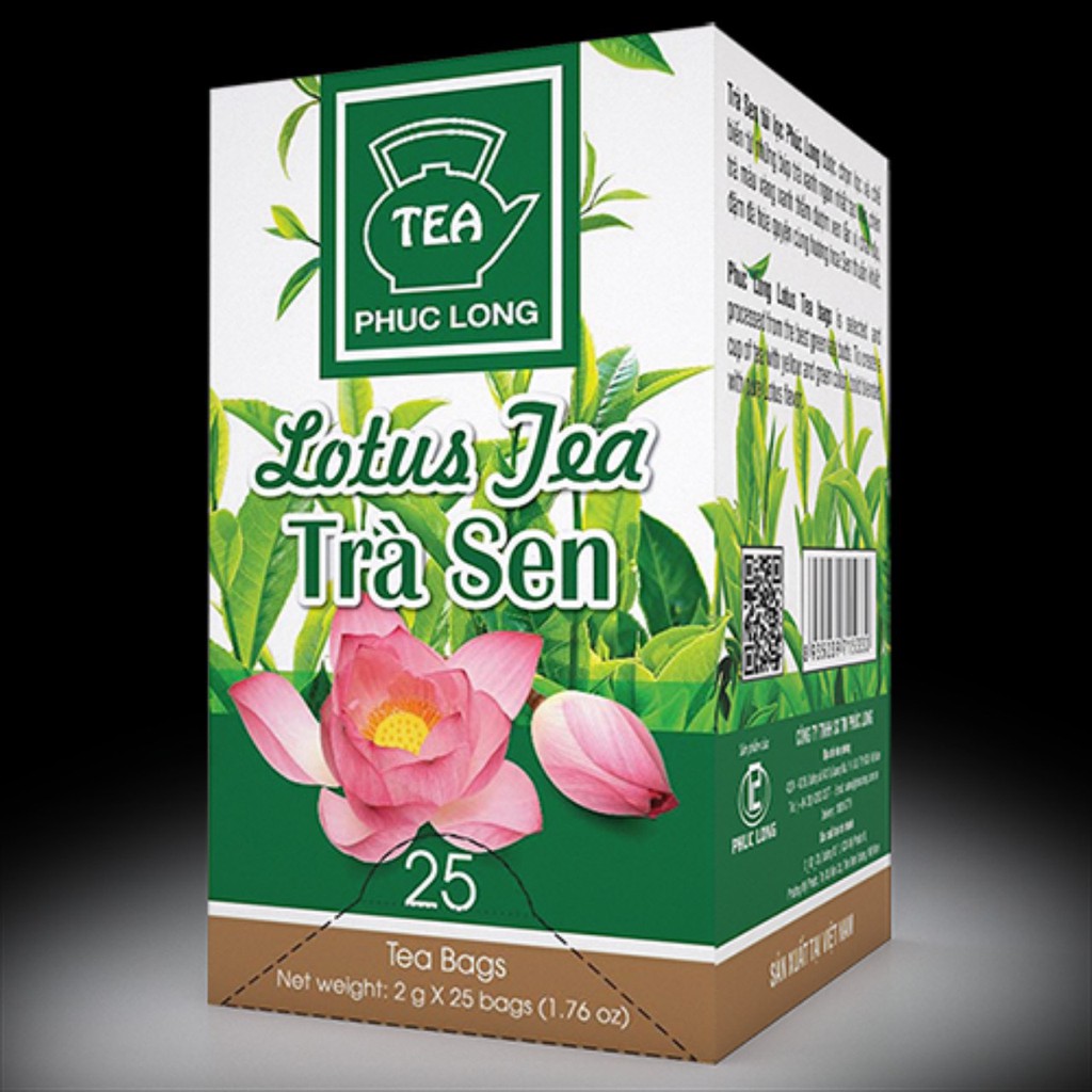 Trà túi lọc Phúc Long vị Olong/Sen/Đào/Vải/Trà xanh/Trà lài/Hồng trà/Hoa hồng 50g (25 túi x 2g)