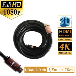 CA109 Cáp HDMI 2.0, 4K Dây Tròn 10M/15M/20M Loại Xịn