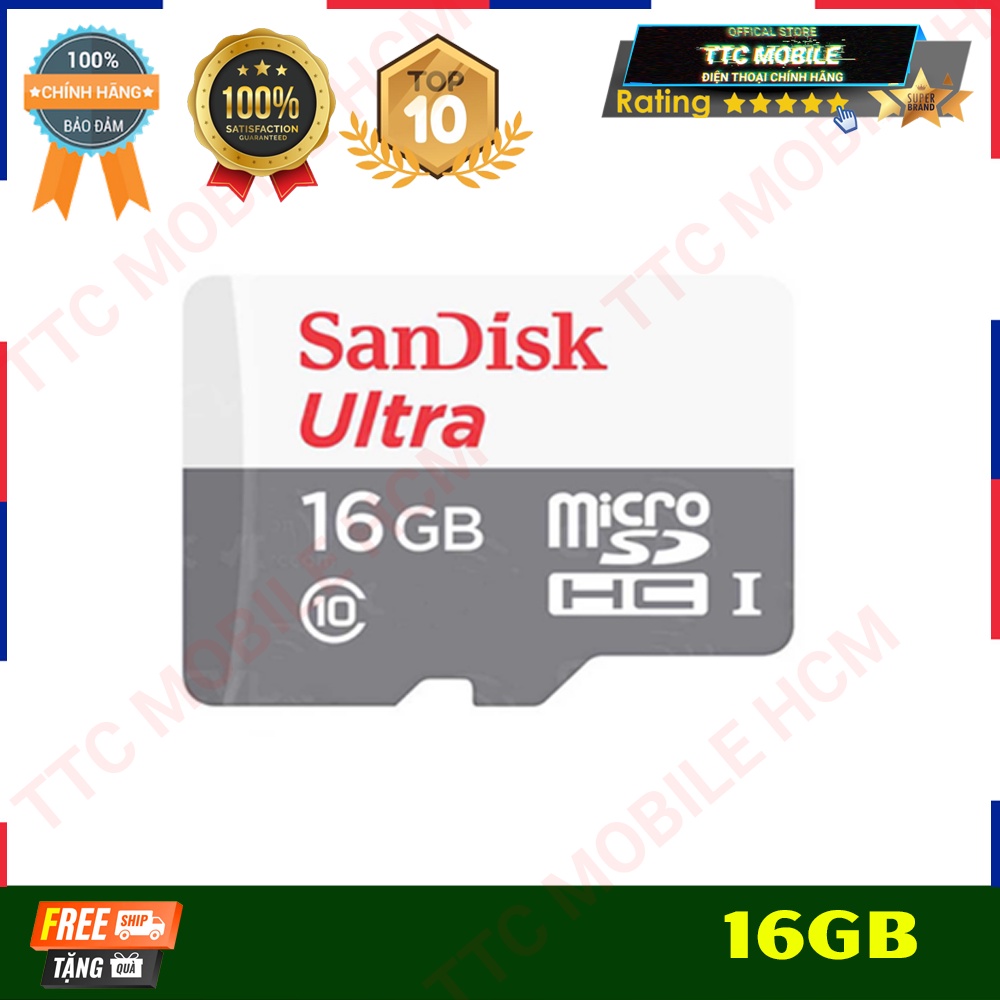 Thẻ nhớ SanDisk Ultra microSDHC UHS-I 16GB