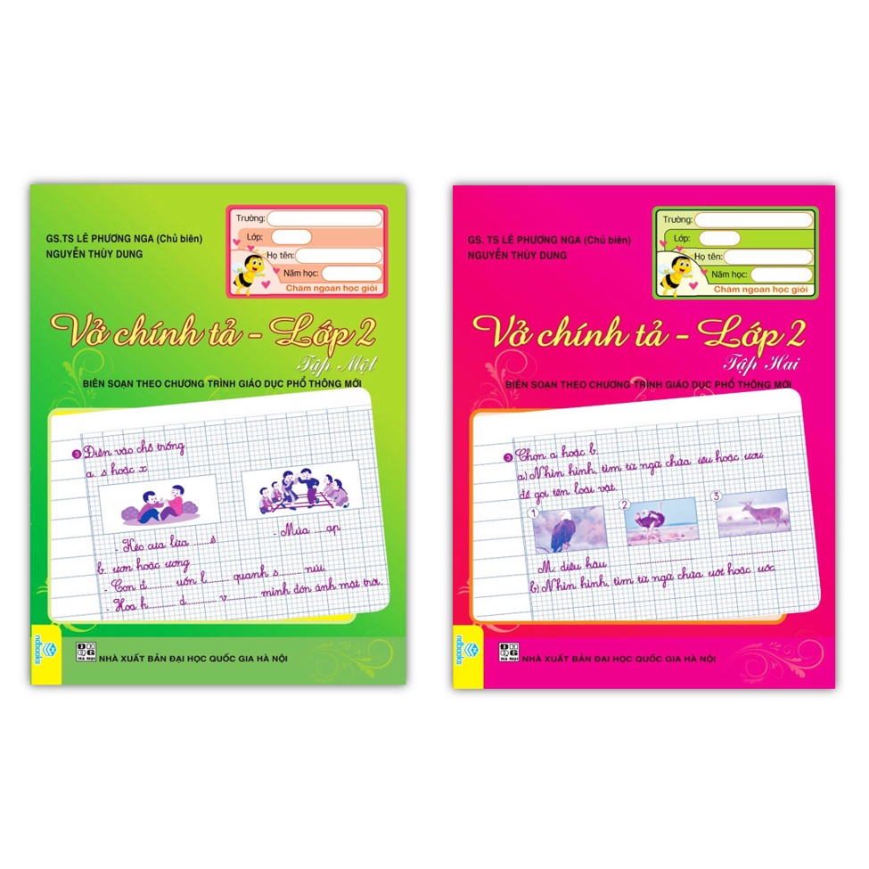 Sách - Combo  Vở chính tả lớp 2 - ( tập 1 + tập 2 )