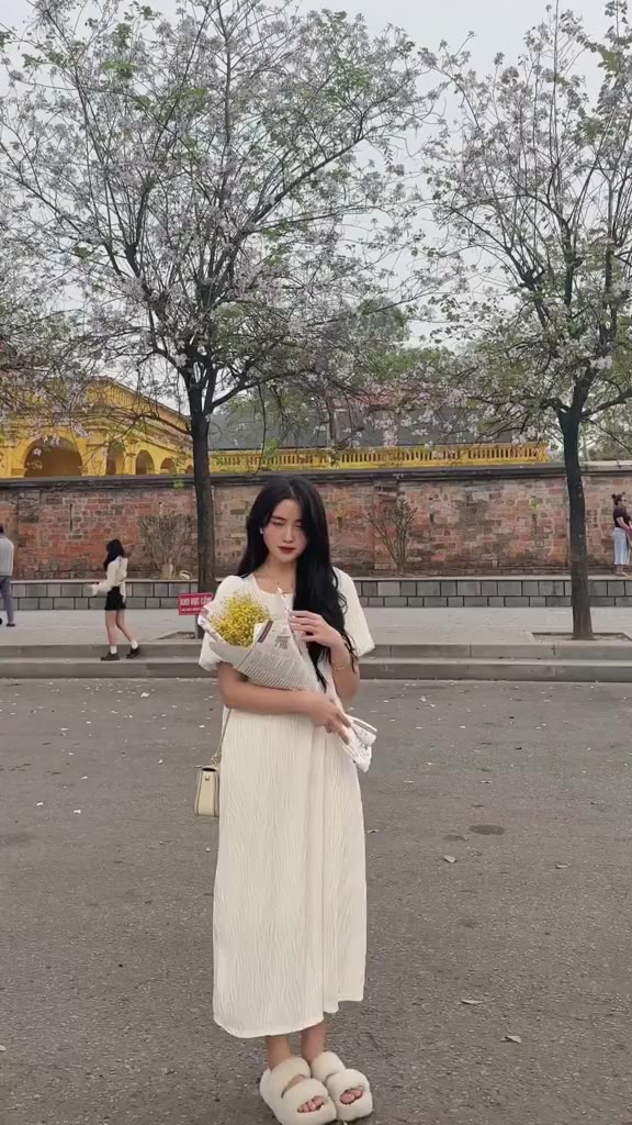 váy suông nữ vân sóng tay bồng 2 lớp,váy maxi xuông đi biển dự tiệc babydoll dáng dài V740 SUTANO | BigBuy360 - bigbuy360.vn