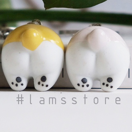 Móc khóa gốm cute hình cá voi, móc balo dễ thương, móc chìa khóa xe máy ô tô