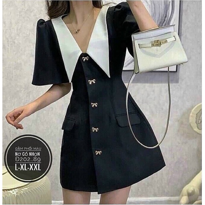 Đầm nơ cổ nhọn bigsize
