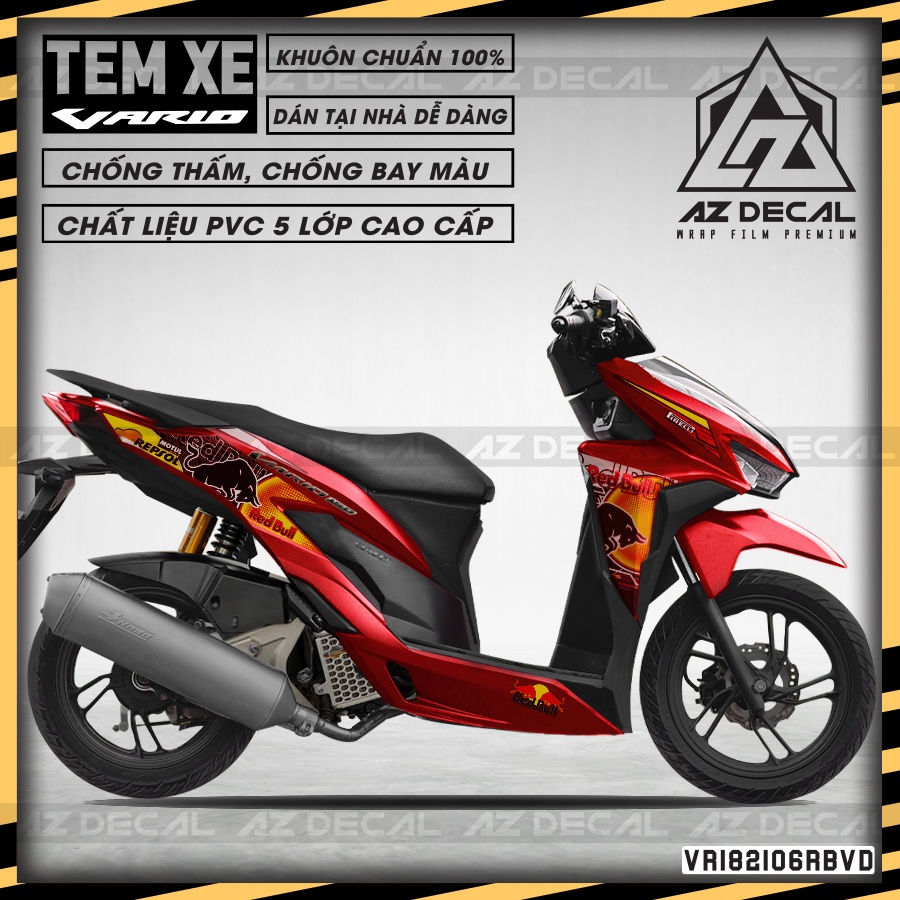 Tem Dán Xe Honda Vario/Click 2018-2021 Red Bull | VR182106RB | Cắt Khuôn Sẵn, Chống Thấm Nước