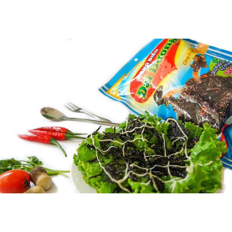 Rong biển sấy ăn liền- Vị Nguyên Bản- Bịch 50G- Rong biển Đà Nẵng sấy giàu dinh dưỡng-  Đặc sản Đà Nẵng HANIGO FOOD