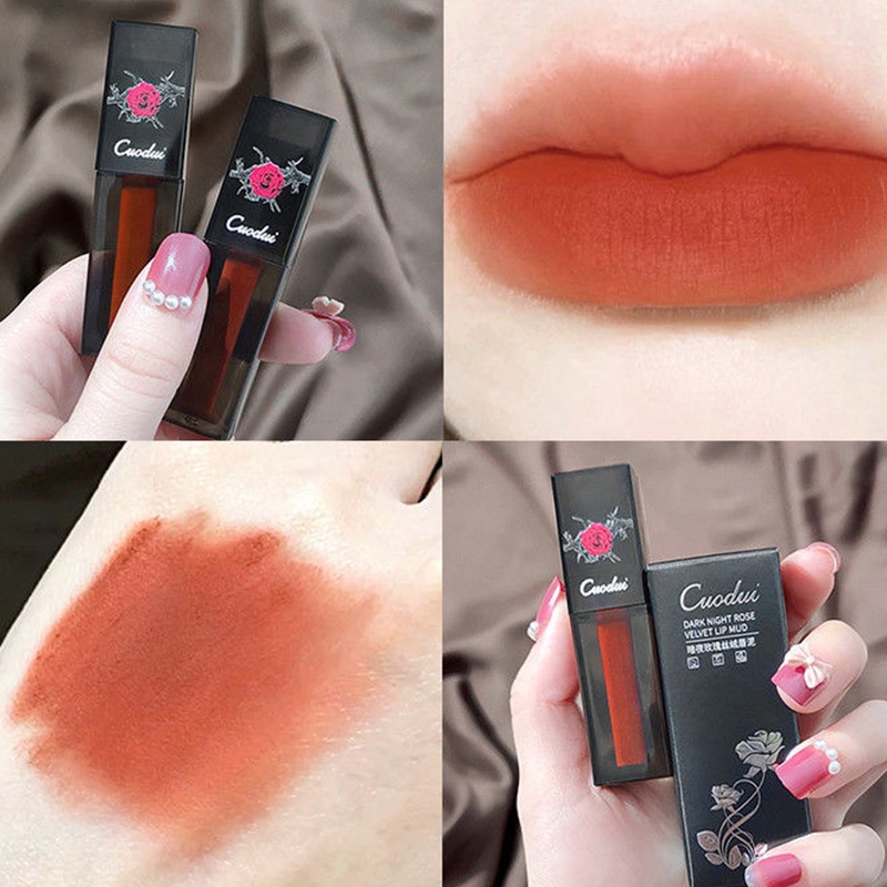 ✨✨Son Môi Đất Sét Không Phai Không Dính Thành Cốc Màu Trắng Mờ Tiện Dụng