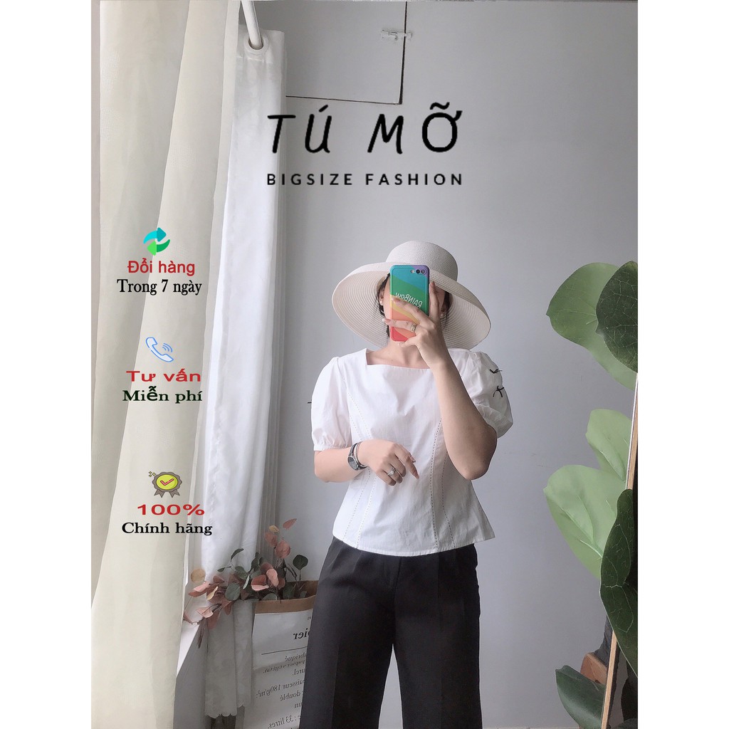 Áo Bigsize Anivia - TRẮNG Tú Mỡ - Áo cho người béo mập 50-95KG - Mặc đi tiệc,đi chơi hoặc dạo phố