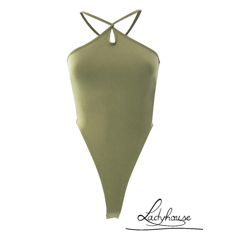 Áo Liền Quần Hai Dây Hở Lưng Màu Trơn Gợi Cảm Cho Nữ