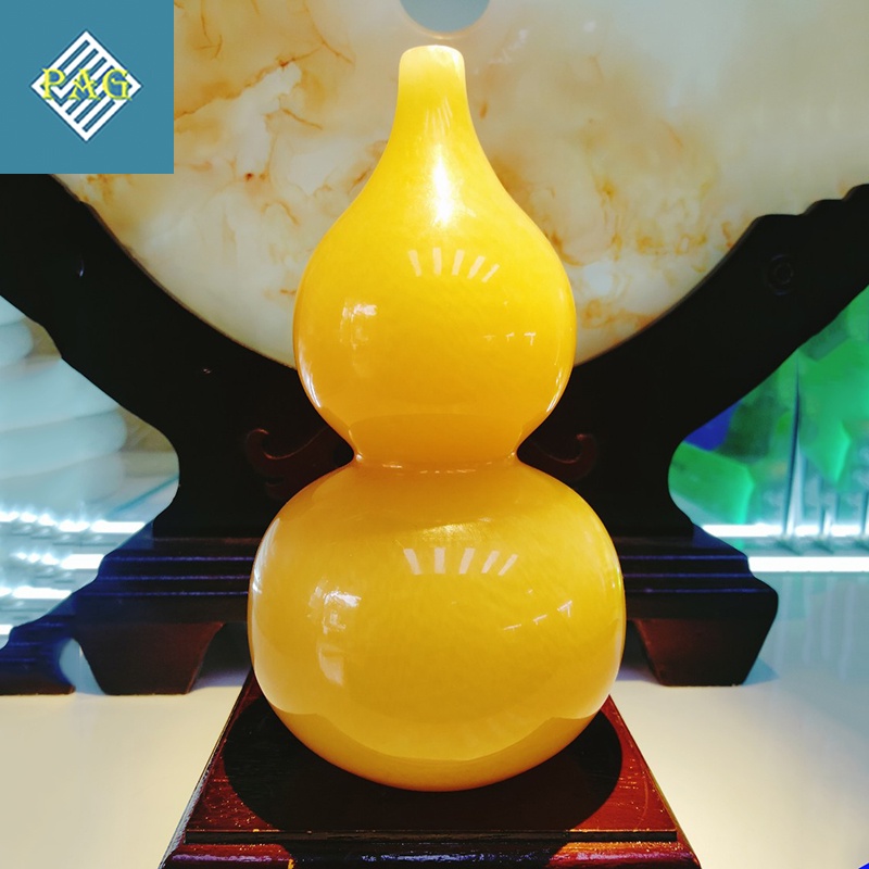 Qủa Bầu Hồ Lô Chiêu Tài Hút Lộc Đá Ngọc Hoàng Long Nguyên Khối