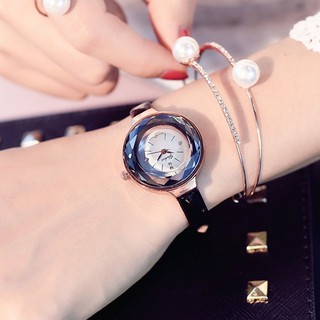 ĐỒNG HỒ NỮ DÂY DA YUHAO MẶT ĐÁ KIM CƯƠNG 3D SIÊU ĐẸP