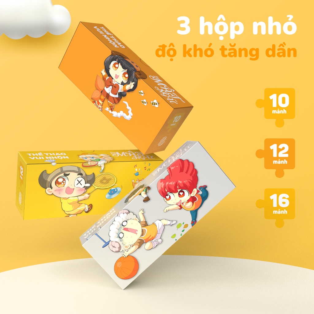 Xếp hình/Puzzle Lớp học Mật Ngữ - Chủ đề: Thể thao vui nhộn - Boardgame VN