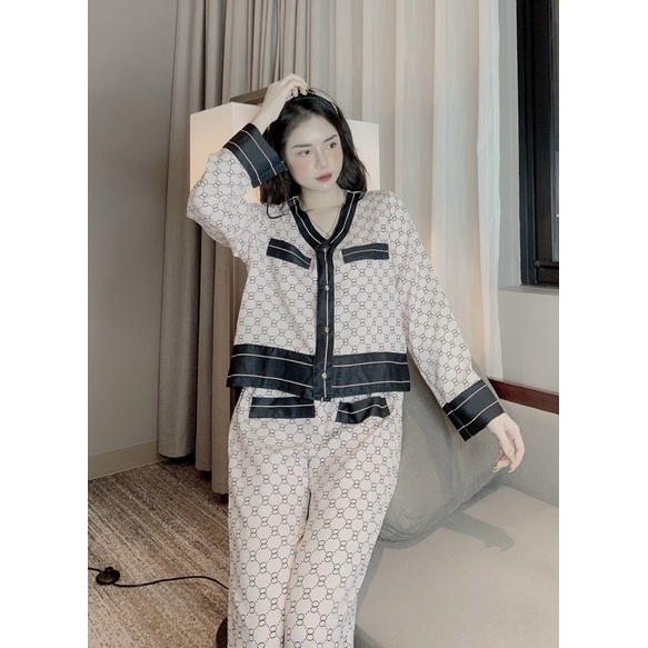 Bộ ngủ Gucci tay dài chanh xả