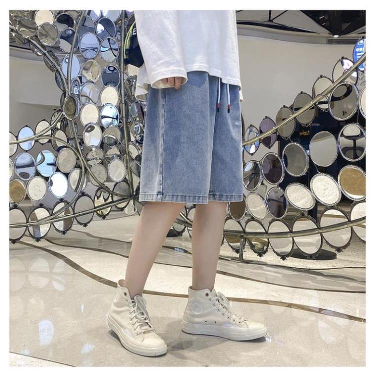 Quần short jean ⚡️ Quần ngố bò cạp chun ống rộng phong cách UNISEX ! !