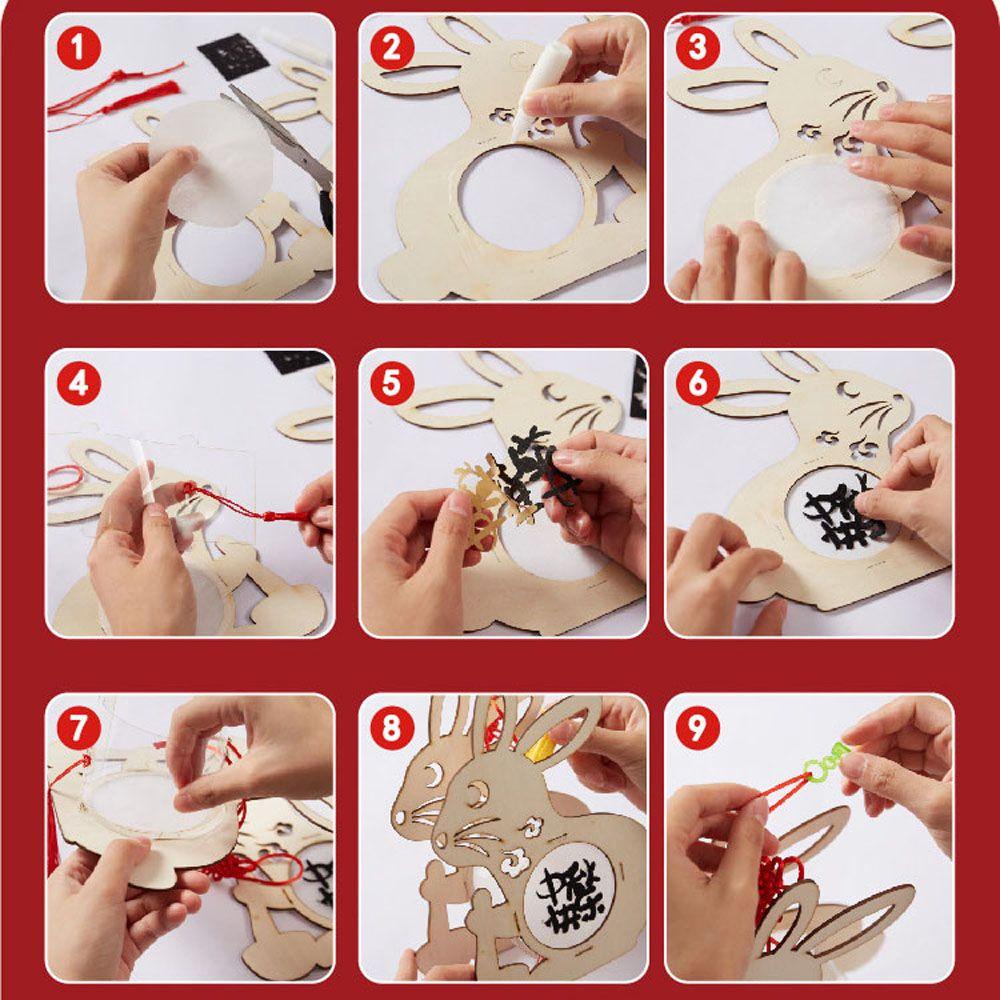Lồng Đèn DIY Hình Thỏ Trang Trí Lễ Hội Mùa Thu