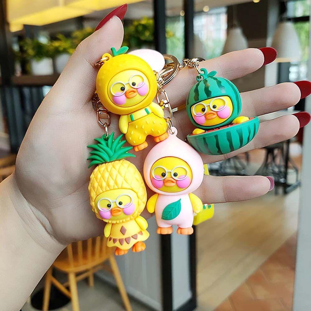 Dwayne Móc Chìa Khóa Hình Vịt Vàng / Trái Cây / Dứa Hoạt Hình Dễ Thương Cho Cặp Đôi