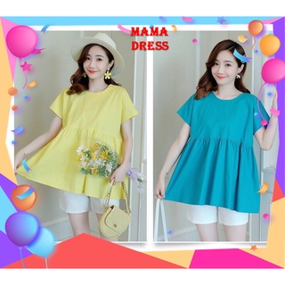Áo bầu thời trang thiết kế babydoll cổ tròn đẹp giá rẻ phù hợp công sở - mặc nhà hoặc đi chơi A3