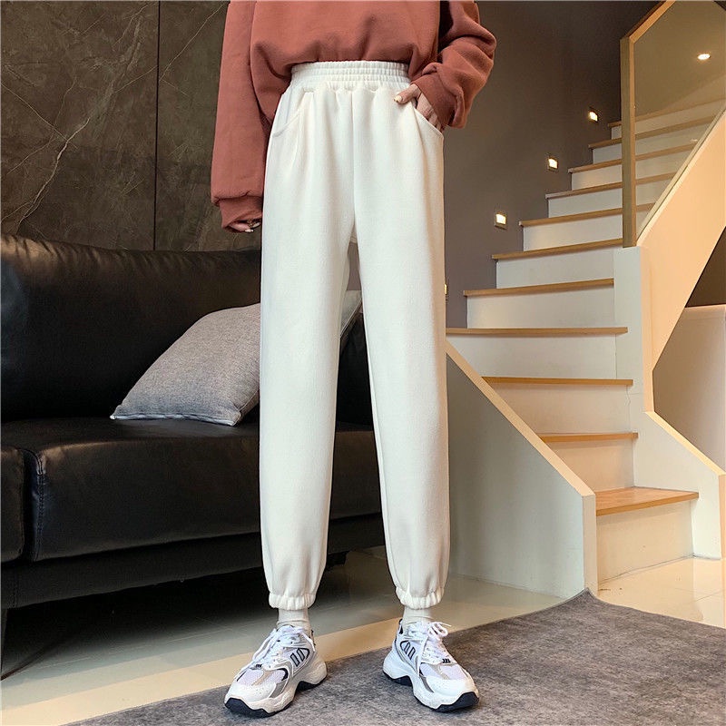 Quần ống rộng Hus nữ lưng cao len tăm dáng dài ulzzang LT02