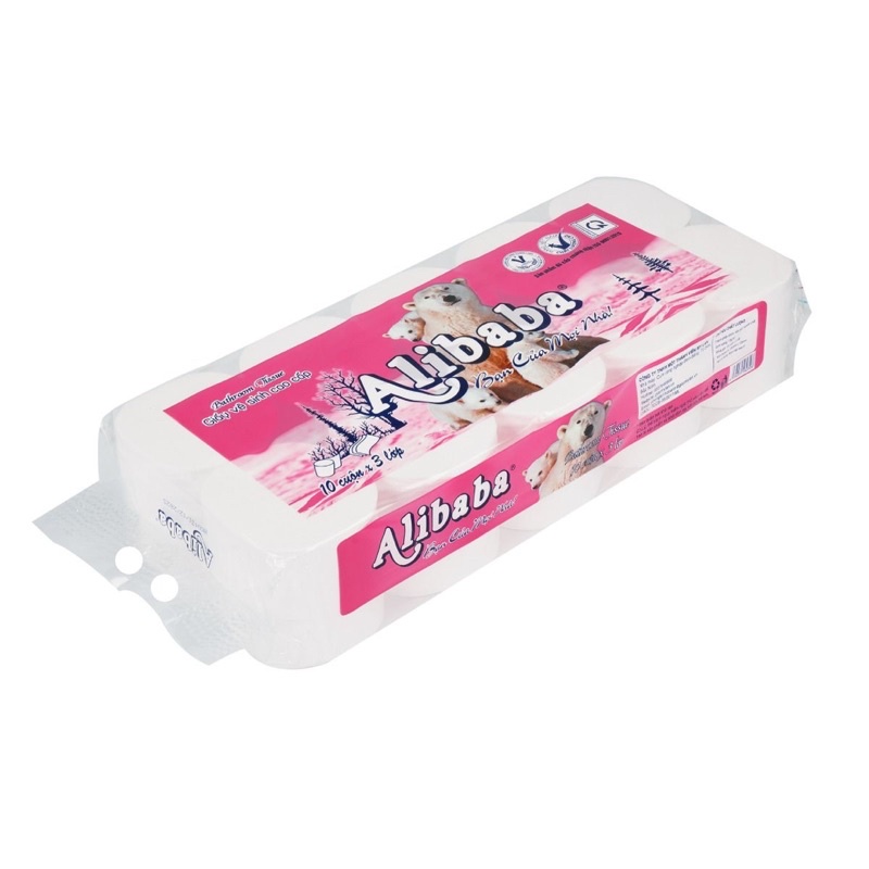 Giấy Vệ Sinh Cao Cấp Mylan Gấu Hồng 4 Lớp Không Lõi