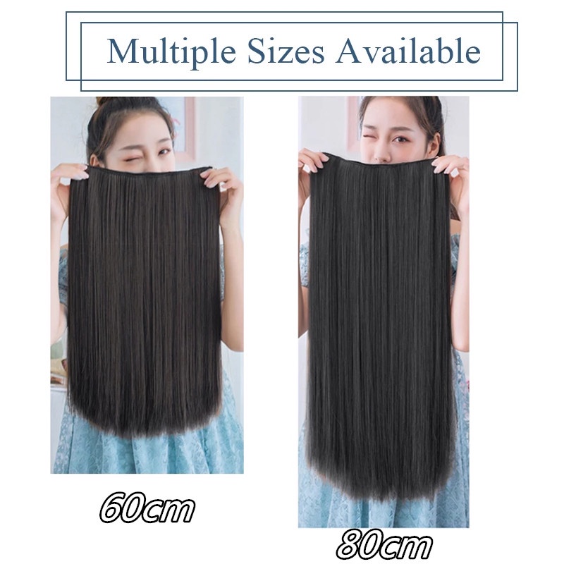 Tóc Giả Thẳng Dài 100cm 5 Kẹp Bằng Sợi Tổng Hợp Tự Nhiên Dành Cho Nữ