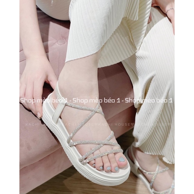 Sandal quai đá mảnh đan chéo fullbox hàng quảng châu cao cấp