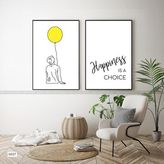 Bộ 2 tranh trừu tượng nét vẽ và quotes. Size khác khách lh để được giá tốt (Tặng kèm đinh 3 chân treo tranh)