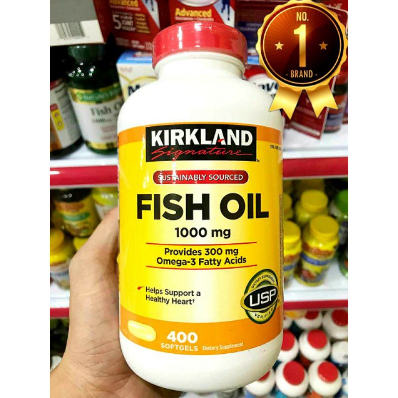 Fish Oil Kirkland Dầu Cá Omega 3 1000mg 400 Viên Cam Kết Chính Hãng