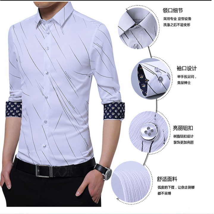 (TRỢ GIÁ) Áo Sơ Mi Nam Dài Tay - Vải Lụa 3D Không Phai, Không Xù Cao Cấp SM00010 | BigBuy360 - bigbuy360.vn