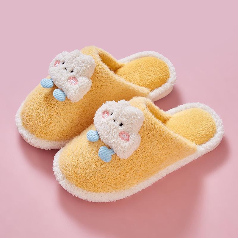 Dép bông đi trong nhà, dép lông nữ siêu êm mềm, hoạ tiết hình Đám Mây SPN9