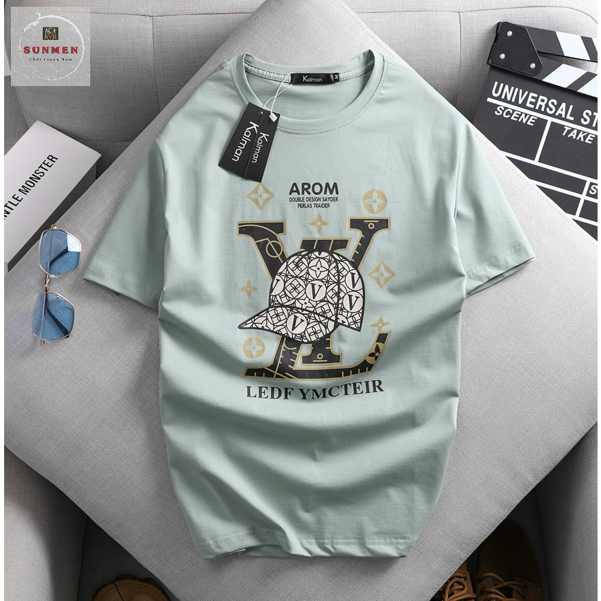 [HCM] Áo thun cộc tay nam , áo thun nam tay ngắn cổ tròn unisex from rộng chất cotton co giãn 4 chiều họa tiết LV SUNMEN