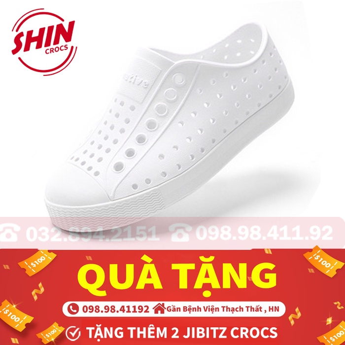 giày native cho bé FREESHIP giày native cho bé họa tiết trắng full